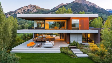 混凝土山间居所