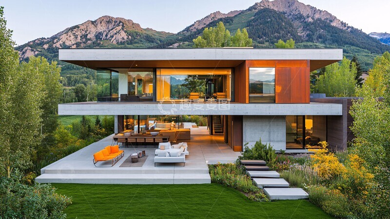 高清大图下载【趣麦麦图】混凝土山间居所