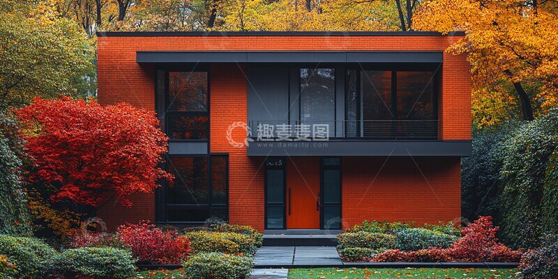 高清大图下载【趣麦麦图】砖房外观外观现代建筑1