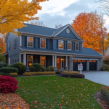 两层楼房前售出标志