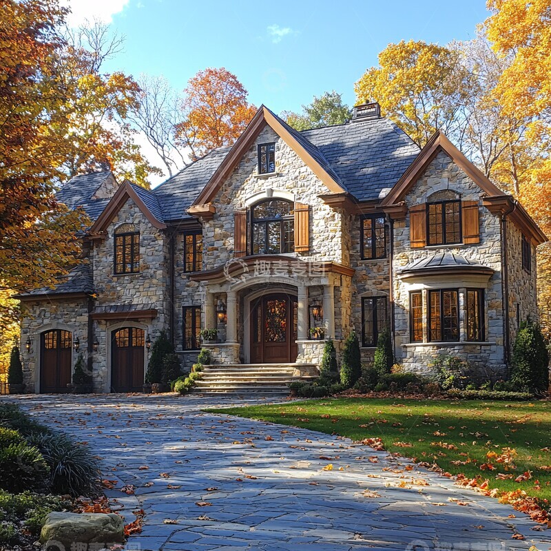 高清大图下载【趣麦麦图】秋日豪宅外景