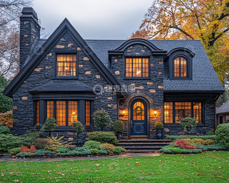 高清大图下载【趣麦麦图】-传统房屋与蓝门