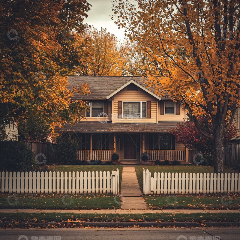 高清大图下载【趣麦麦图】秋日街边小院