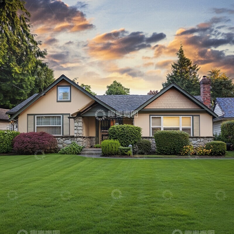 高清大图下载【趣麦麦图】前院大门草坪