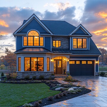 傍晚的房屋外观3