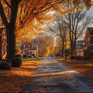 秋林人家人家落叶远景1
