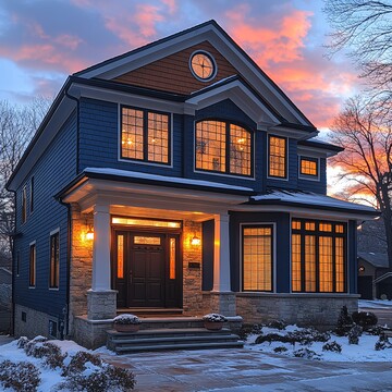 傍晚的房屋外观2