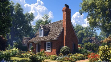 砖砌烟囱风景照