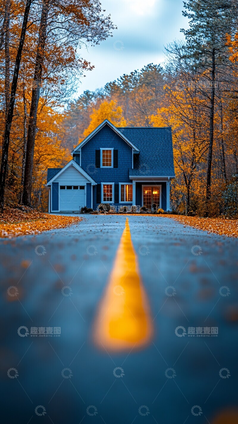 高清大图下载【趣麦麦图】晨光中新屋顶人家