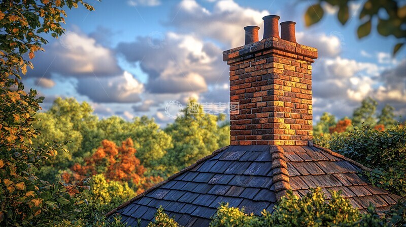 高清大图下载【趣麦麦图】砖砌烟囱风景照2