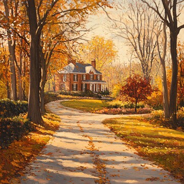 秋林人家人家落叶远景2