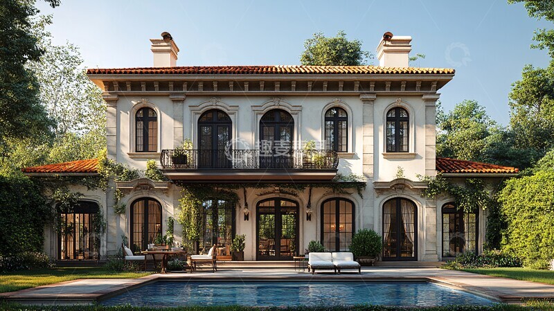 高清大图下载【趣麦麦图】-乡村房屋正面图2