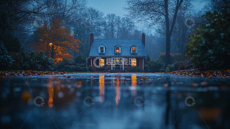 高清大图下载【趣麦麦图】雨后蓝调秋夜3