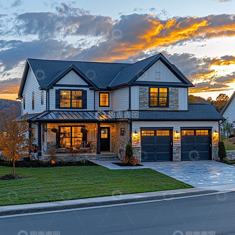 双车车库连体房