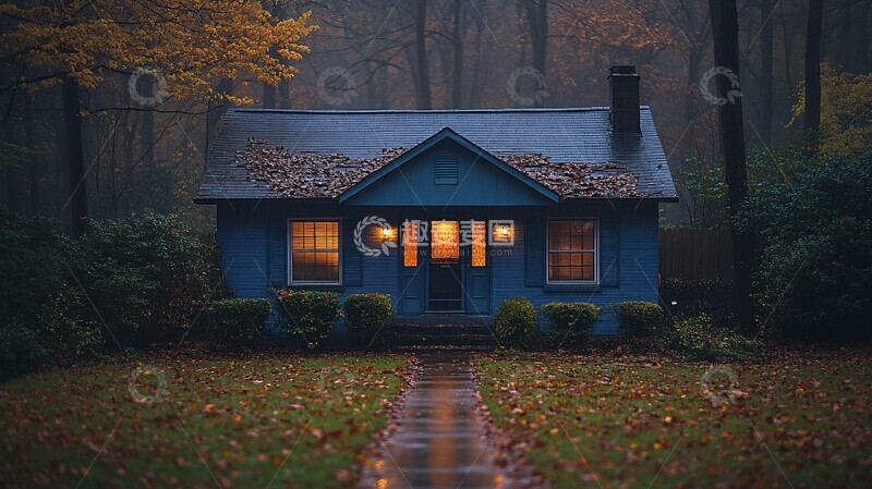 高清大图下载【趣麦麦图】雨后蓝调秋夜