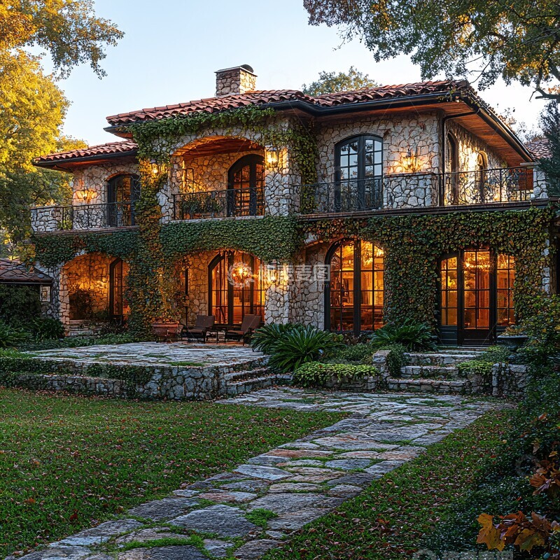 高清大图下载【趣麦麦图】秋色浓郁的庭院