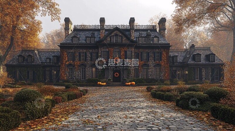 高清大图下载【趣麦麦图】秋日庄园景色1