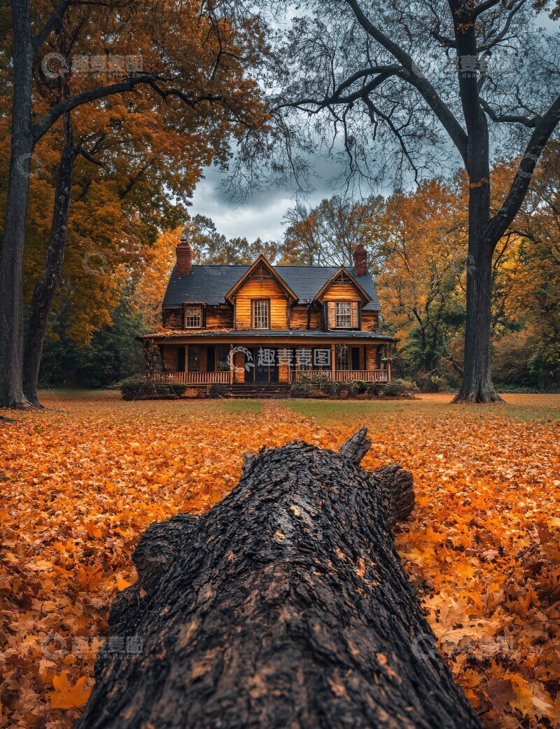 高清大图下载【趣麦麦图】秋树倒下待清理