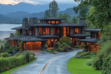 海景别墅与道路