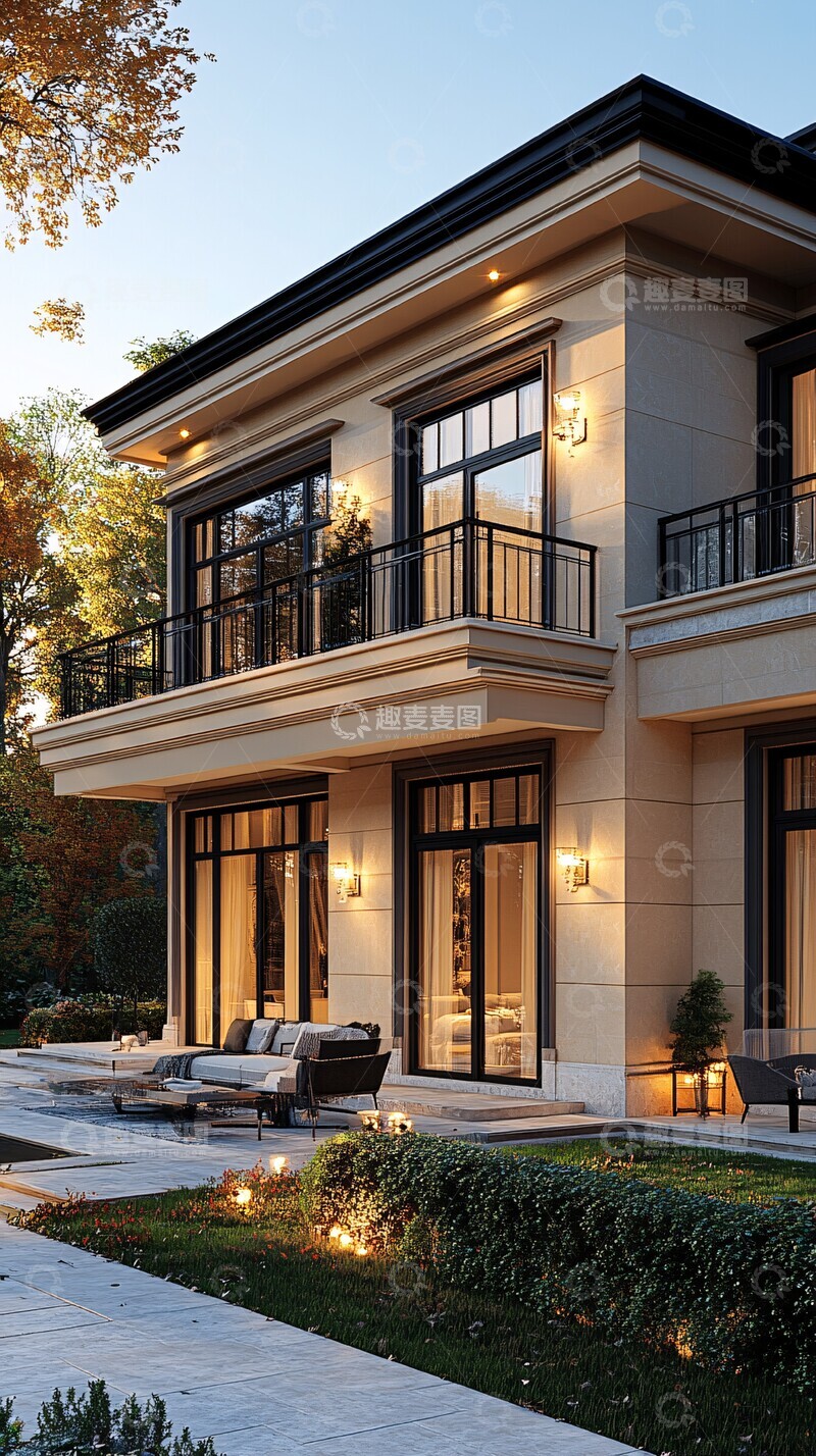 高清大图下载【趣麦麦图】米色房屋白窗