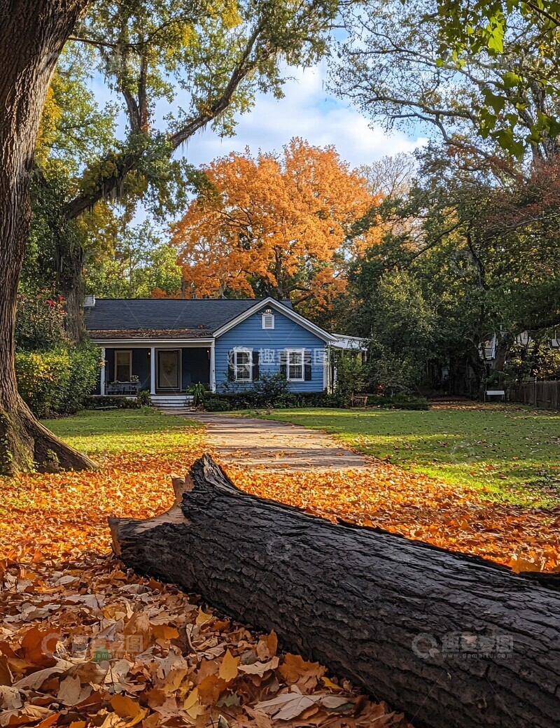 高清大图下载【趣麦麦图】秋树倒下待清理2
