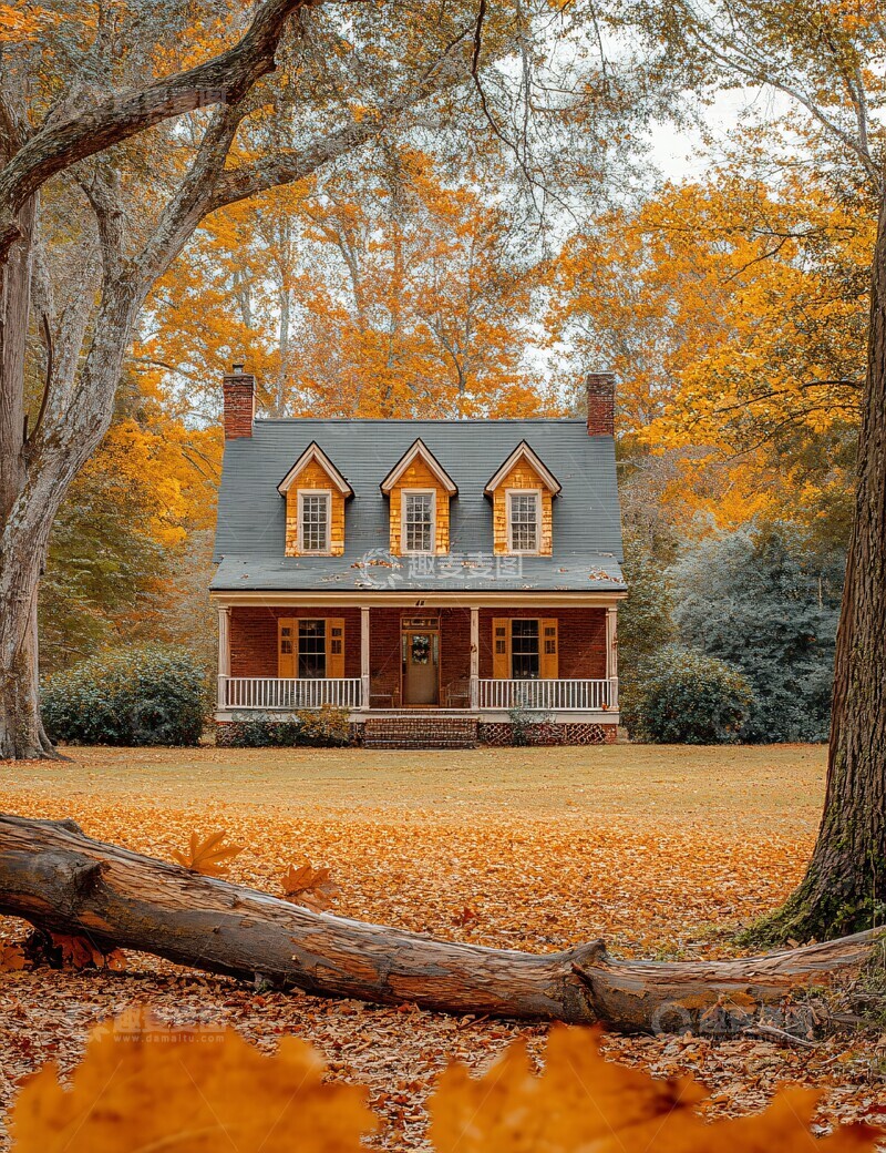 高清大图下载【趣麦麦图】秋树倒下待清理1