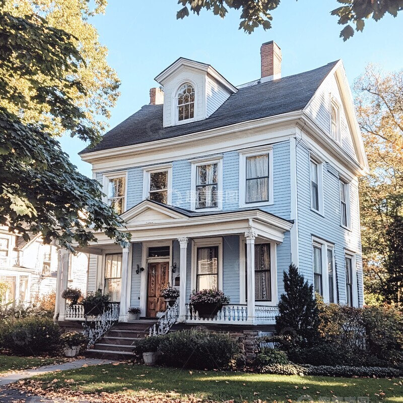 高清大图下载【趣麦麦图】殖民风格房屋外景2