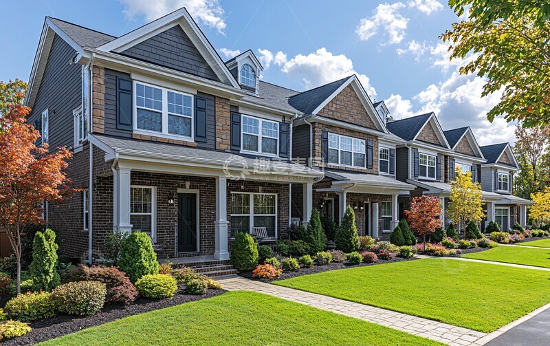 高清大图下载【趣麦麦图】灰色白边双层住宅