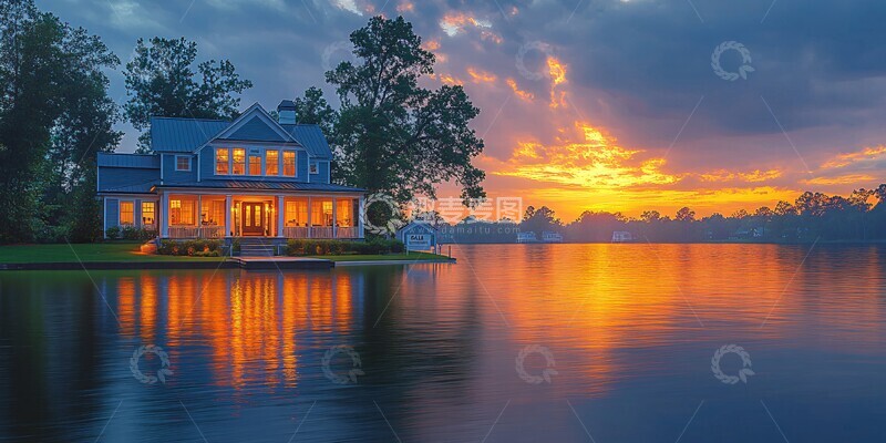 高清大图下载【趣麦麦图】水岸豪宅交易场景1