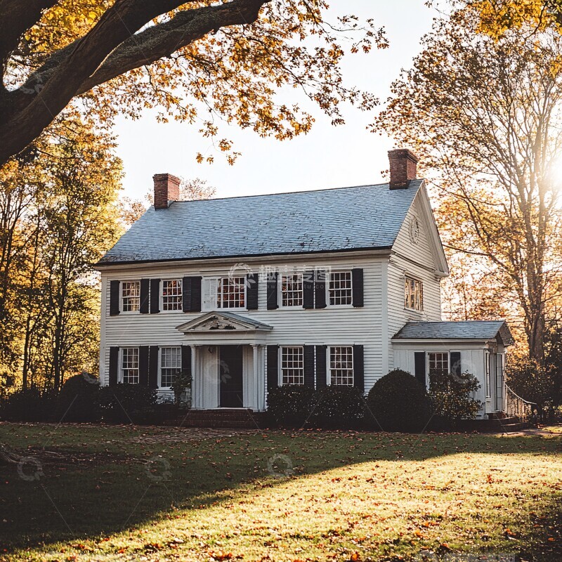 高清大图下载【趣麦麦图】殖民风格房屋外景1