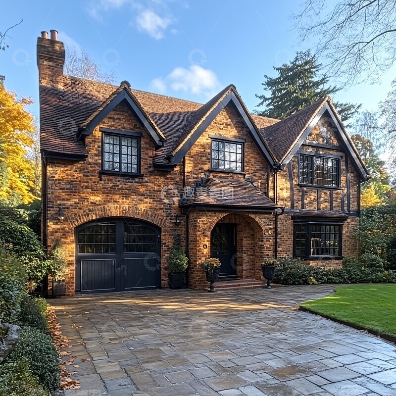 高清大图下载【趣麦麦图】洁净车道迎面房屋