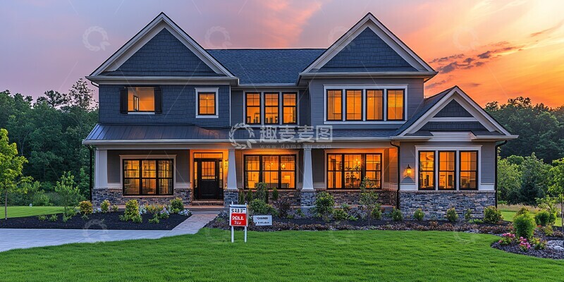 高清大图下载【趣麦麦图】水岸豪宅交易场景