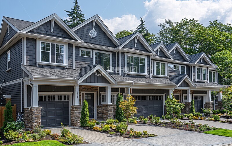 高清大图下载【趣麦麦图】灰色白边双层住宅2