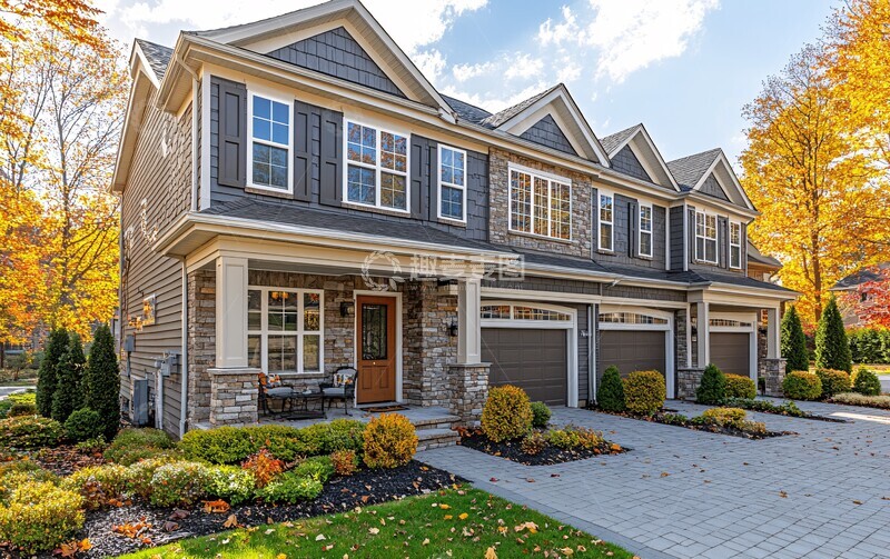 高清大图下载【趣麦麦图】灰色白边双层住宅3