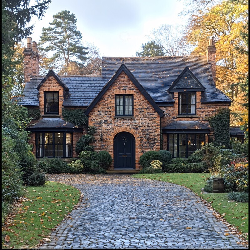 高清大图下载【趣麦麦图】洁净车道迎面房屋1