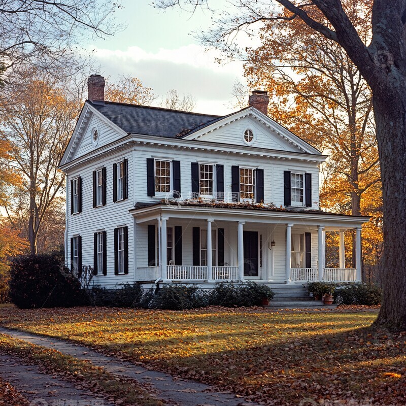 高清大图下载【趣麦麦图】殖民风格双层楼房2