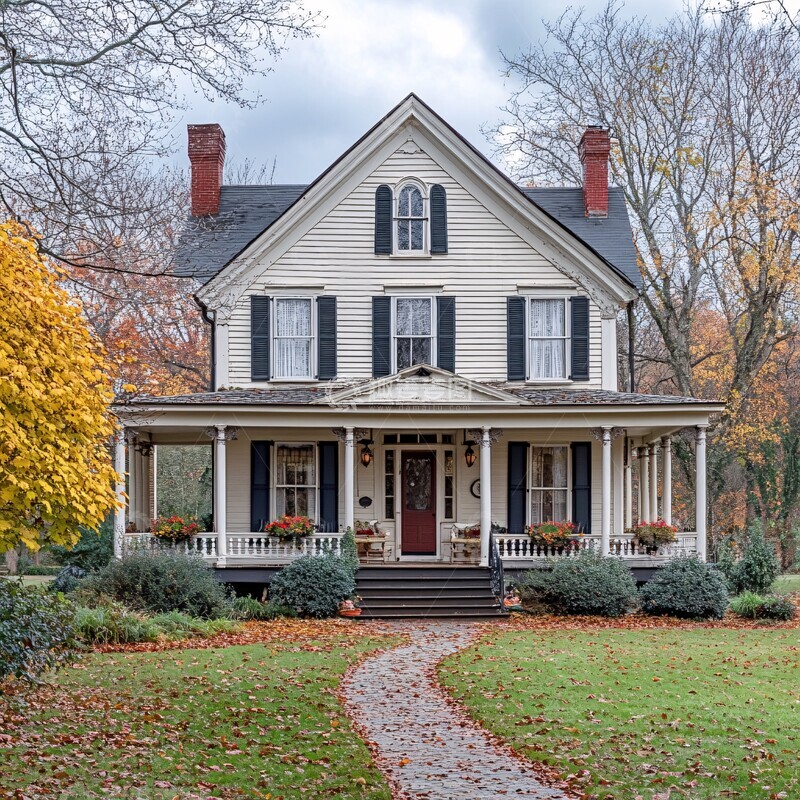 高清大图下载【趣麦麦图】殖民风格双层楼房