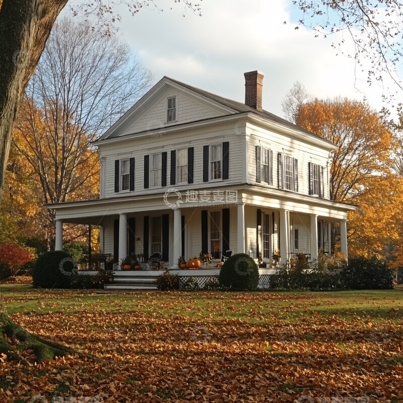 高清大图下载【趣麦麦图】殖民风格双层楼房1