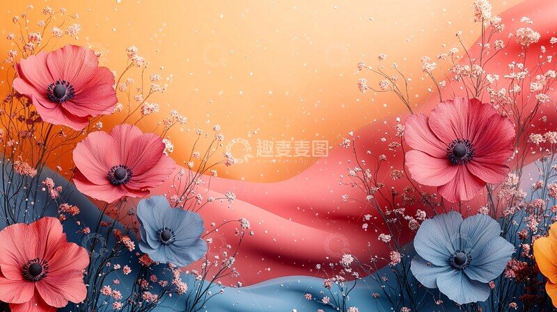 高清大图下载【趣麦麦图】冬季花朵创意设计3