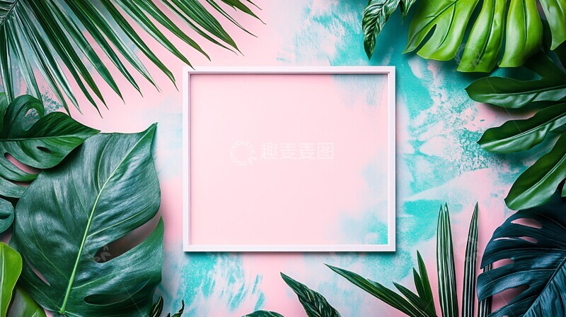 热带叶子方框模板1