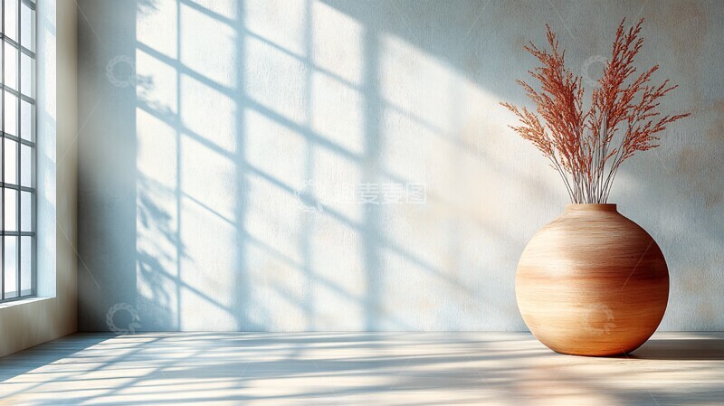 高清大图下载【趣麦麦图】木纹几何现代花器3