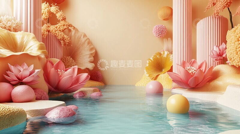 高清大图下载【趣麦麦图】趣味抽象泳池设计3