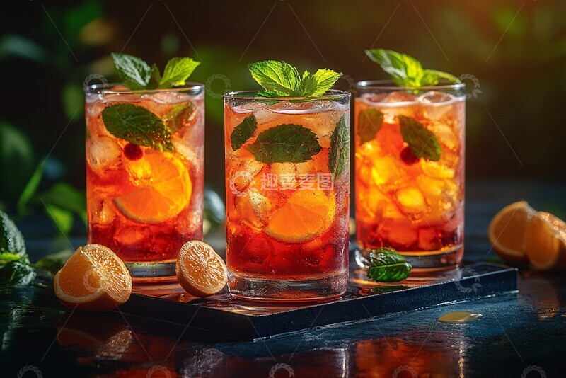 高清大图下载【趣麦麦图】夏日饮品光影台