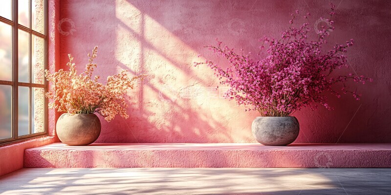 高清大图下载【趣麦麦图】橙粉产品展示台