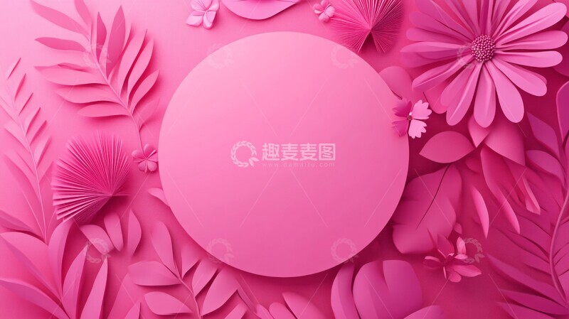 高清大图下载【趣麦麦图】粉红背景时尚剪影2