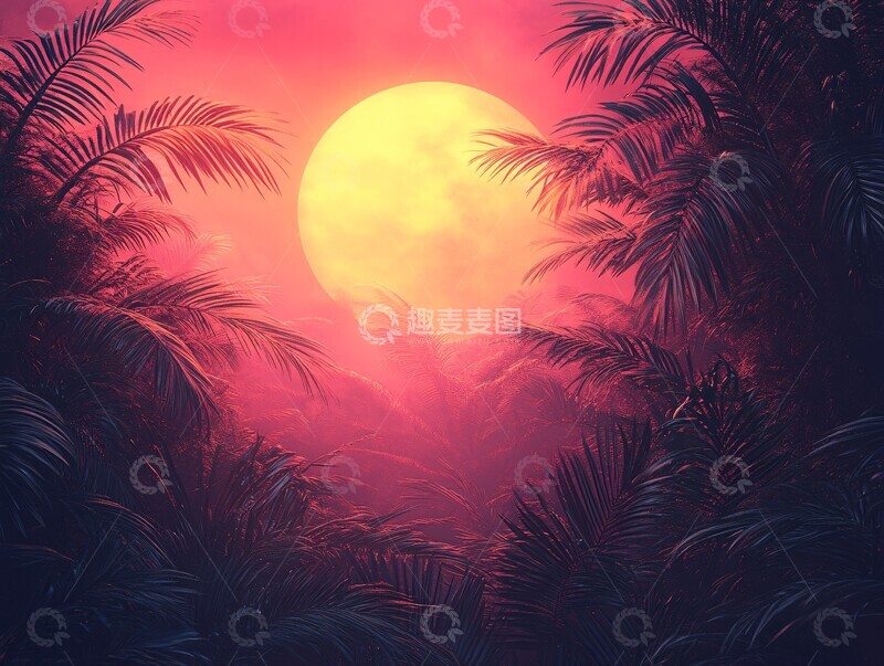 高清大图下载【趣麦麦图】夏日节庆热带风