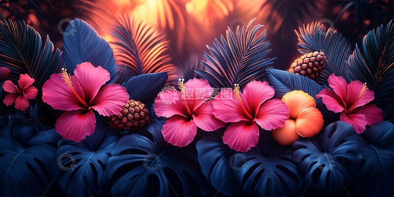 高清大图下载【趣麦麦图】热带元素数字艺术