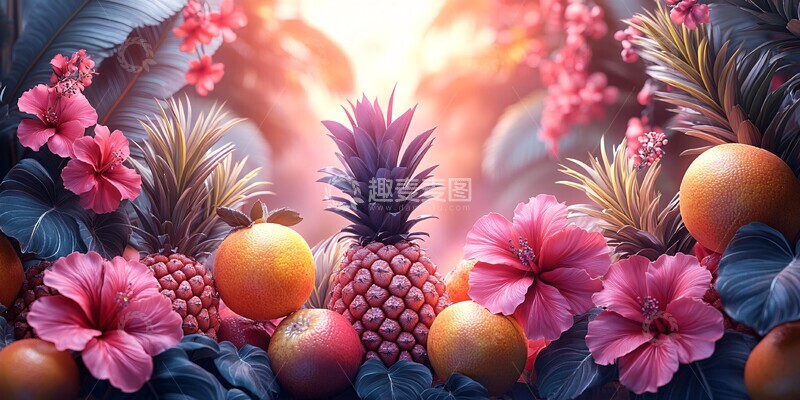 高清大图下载【趣麦麦图】热带元素数字艺术2