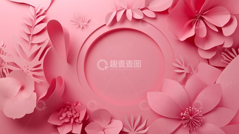 高清大图下载【趣麦麦图】粉红背景时尚剪影