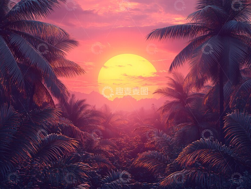 高清大图下载【趣麦麦图】夏日节庆热带风2